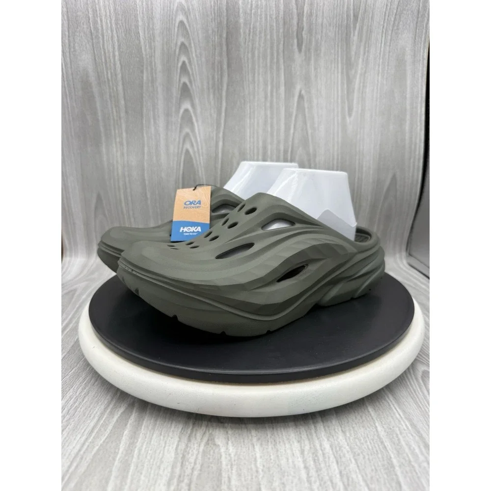 HOKA Ora Recovery Mule Mens Size 7 Womens 9 Slate Green Slip On Sandals Shoes